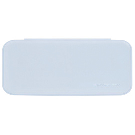 Пенал пластиковый BRAUBERG, пастельный голубой, С НАКЛЕЙКАМИ, 21х9х3 см, 272272