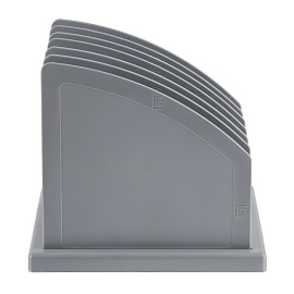 Подставка для журналов и бумаг СТАММ, сборная, 6 отделений, серая фото Подставка для журналов и бумаг СТАММ, сборная, 6 отделений, серая