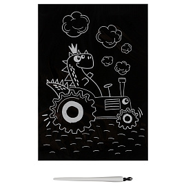 Гравюра с мультицветной основой ТРИ СОВЫ "Водитель", А5 фото Гравюра с мультицветной основой ТРИ СОВЫ "Водитель", А5