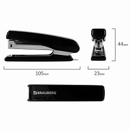 Степлер №10 BRAUBERG "Standard", до 20 листов, черный, 272754