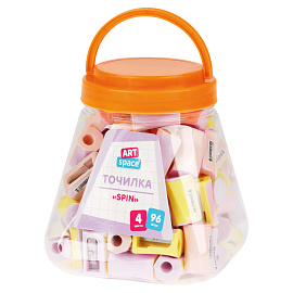 Точилка пластиковая ArtSpace "Spin", 1 отверстие, ассорти фото Точилка пластиковая ArtSpace "Spin", 1 отверстие, ассорти