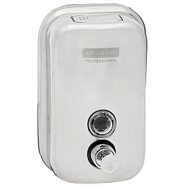 Диспенсер для жидкого мыла OfficeClean Professional, наливной, механический, нержавеющая сталь, 0,5л фото Диспенсер для жидкого мыла OfficeClean Professional, наливной, механический, нержавеющая сталь, 0,5л