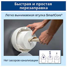 Диспенсер для туалетной бумаги в рулонах Торк (Tork) SmartOne Elevation Т8 680000 пластиковый белый