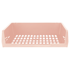 Лоток для бумаг горизонтальный СТАММ "Респект", сетчатый, розовый