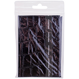 Обложка для паспорта OfficeSpace кожа, черный, "Croc