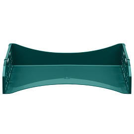 Лоток для бумаг горизонтальный СТАММ "Field", широкая загрузка, темно-зеленый фото Лоток для бумаг горизонтальный СТАММ "Field", широкая загрузка, темно-зеленый