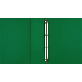 Папка на 4 кольцах СТАММ "Кристалл" А4, 40мм, 700мкм, пластик, зеленая