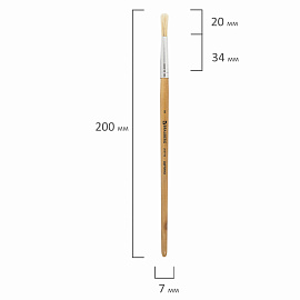 Кисть BRAUBERG, щетина, круглая, № 5, 200196