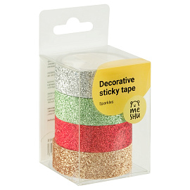 Набор клейких декоративных лент MESHU "Sparkles", 4шт фото Набор клейких декоративных лент MESHU "Sparkles", 4шт