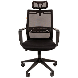 Кресло для руководителя Chairman 545 чёрное (сетка/ткань, пластик)