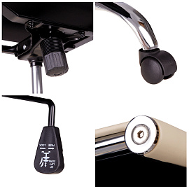 Кресло руководителя Helmi HL-E17 "Slim", экокожа бежевая, хром