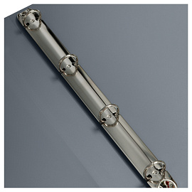 Папка на 4 кольцах СТАММ А4, 40мм, 500мкм, пластик, серая