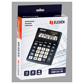 Калькулятор настольный Eleven Business Line CMB1201-BK, 12 разрядов, двойное питание, 102*137*31мм, черный