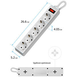 Сетевой фильтр Defender ES 1.8 на 5 розеток 1.8 метра белый (99481)
