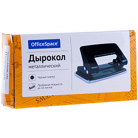 Дырокол OfficeSpace 10л., металлический, черный фото Дырокол OfficeSpace 10л., металлический, черный