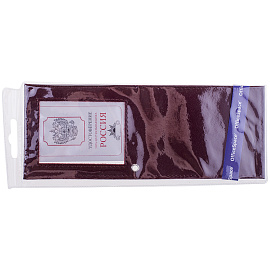 Обложка для удостоверения с окном OfficeSpace бордо, кожа