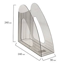 Лоток вертикальный для бумаг BRAUBERG "Delta", 240х90х240 мм, тонированный серый, 237241 фото Лоток вертикальный для бумаг BRAUBERG "Delta", 240х90х240 мм, тонированный серый, 237241