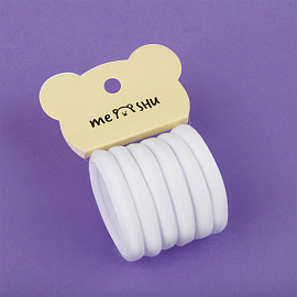 Резинки для волос MESHU "Essence thin", белые, 6шт., диаметр 4см, европодвес фото Резинки для волос MESHU "Essence thin", белые, 6шт., диаметр 4см, европодвес