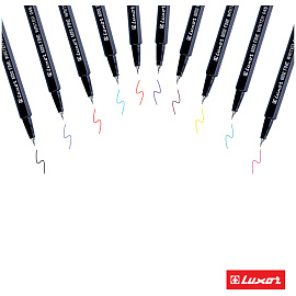 Набор капиллярных ручек Luxor "Mini Fine Writer 045" 10цв., 0,8мм, европодвес