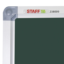 Доска для мела магнитная 3-х элементная 100х150/300 см, 5 рабочих поверхностей, зеленая, STAFF, 238009