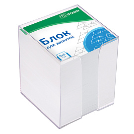 Блок для записей СТАММ "Имидж", 8*8*8 см, пластиковый бокс, белый фото Блок для записей СТАММ "Имидж", 8*8*8 см, пластиковый бокс, белый