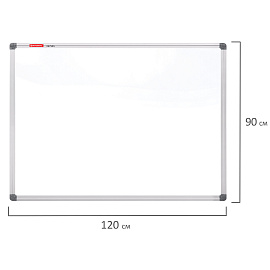 Доска магнитно-маркерная 90х120 см, алюминиевая рамка, BRAUBERG "Extra", 237555