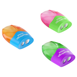 Точилка пластиковая Berlingo "Hyper" 2 отверстия, контейнер, ассорти фото Точилка пластиковая Berlingo "Hyper" 2 отверстия, контейнер, ассорти