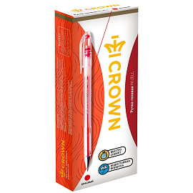 Ручка гелевая Crown "Hi-Jell" красная 0,5мм, штрих-код