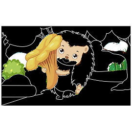 Гравюра Мульти-Пульти "Лесные зверюшки: Зайчик и ежик", А5 фото Гравюра Мульти-Пульти "Лесные зверюшки: Зайчик и ежик", А5