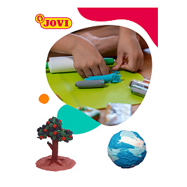 Пластилин растительный JOVI, 10 цветов ассорти, 50г, дисплей, картон