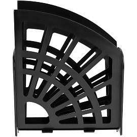 Лоток для бумаг веерный СТАММ "Эконом", 3-х секционный, черный