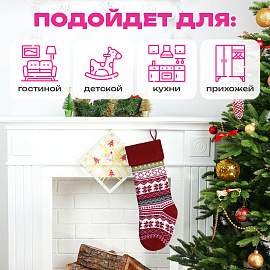 Носок новогодний для подарков, 23х2х54см, "Мечты сбываются", полиэстер, ЗОЛОТАЯ СКАЗКА, 592505