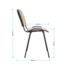 Стул Helmi HL-F01 "Изо", каркас черный, обивка кожзам бежевый