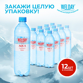Вода негазированная питьевая WELDAY AQUA (ВЭЛДЭЙ АКВА), 0,6 л, 623760