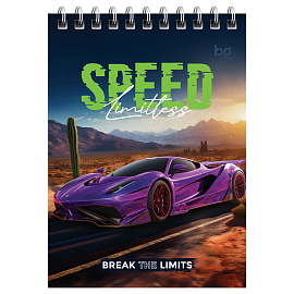 Блокнот А6 40л. на гребне BG "Supercar