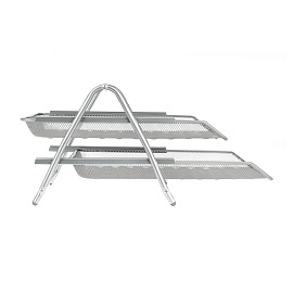 Лоток для бумаг горизонтальный СТАММ, 2 секции, металл, серебристый