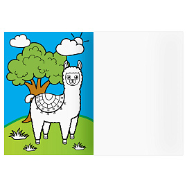 Раскраска с цв. фоном А4, 16 стр., ТРИ СОВЫ "Дикие животные