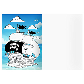 Раскраска с цв. фоном А4, 16 стр., ТРИ СОВЫ "Остров сокровищ