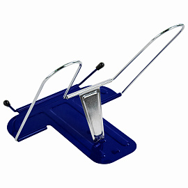 Подставка для книг и учебников BRAUBERG LINE+, металлическая, синяя, европодвес, 238071