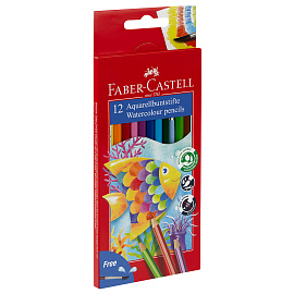Карандаши цветные акварельные Faber-Castell Aquarell шестигранные 12 цветов фото Карандаши цветные акварельные Faber-Castell Aquarell шестигранные 12 цветов
