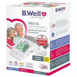 Тонометр B.Well MED55ad (адаптер, универсальная манжета, с поверкой РФ)