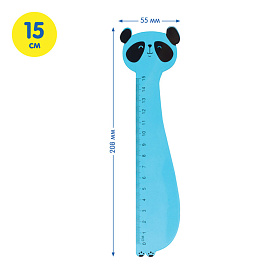 Линейка 15см Мульти-Пульти "Панда", пластиковая, прозрачная, голубая, европодвес фото Линейка 15см Мульти-Пульти "Панда", пластиковая, прозрачная, голубая, европодвес