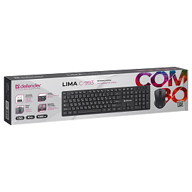 Комплект беспроводной клавиатура + мышь Defender "Lima C-993", черный