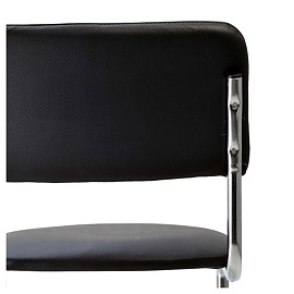 Стул Helmi HL-F07 "Sylwia", каркас металл хром, экокожа, черный, BOX1