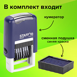 Нумератор 6-разрядный STAFF, оттиск 22х4 мм, "Printer 7836", 237434 фото Нумератор 6-разрядный STAFF, оттиск 22х4 мм, "Printer 7836", 237434