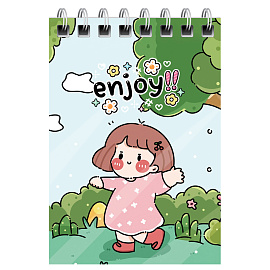 Блокнот А7 40л. на гребне BG "Anime style