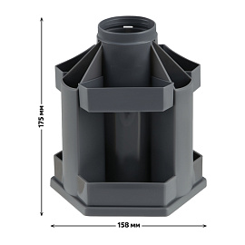 Настольная подставка СТАММ "Maxi Desk", пластиковая, вращающаяся, серая фото Настольная подставка СТАММ "Maxi Desk", пластиковая, вращающаяся, серая