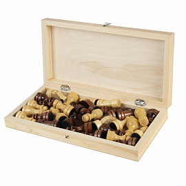 Шахматы обиходные, деревянные, лакированные, глянцевые, доска 29х29 см, ЗОЛОТАЯ СКАЗКА, 665362