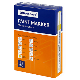 Маркер-краска OfficeSpace желтая, 1-4мм, нитро-основа фото Маркер-краска OfficeSpace желтая, 1-4мм, нитро-основа