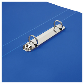 Папка на 2 кольцах СТАММ А4, 25мм, 500мкм, пластик, синяя